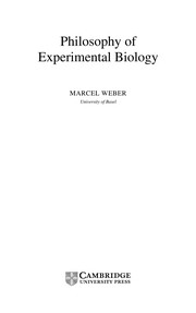 Front cover of Philosophy of experimental biology by Marcel Weber