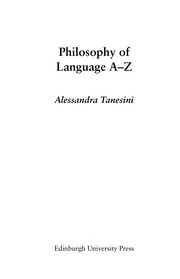 Cover of PHILOSOPHY OF LANGUAGE A-Z by Alessandra Tanesini