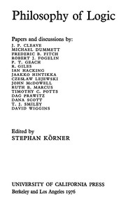 Front cover of Philosophy of logic by Bristol Conference on Critical Philosophy 1974.