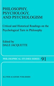 Front cover of Philosophy, psychology, and psychologism by Dale Jacquette