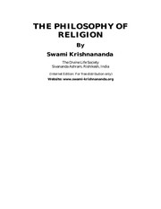 Front cover of The philosophy of religion by Krishnananda Swami.
