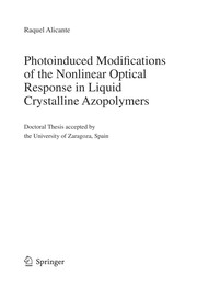 Front cover of Photoinduced Modifications of the Nonlinear Optical Response in Liquid Crystalline Azopolymers by Raquel Alicante