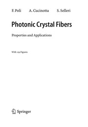 Front cover of Photonic crystal fibers by F. Poli
