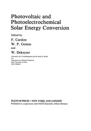 Front cover of Photovoltaic and Photoelectrochemical Solar Energy Conversion by F. Cardon