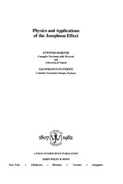 Front cover of Physics and applications of the Josephson effect by Antonio Barone
