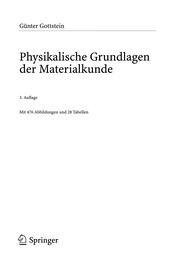 Front cover of Physikalische Grundlagen der Materialkunde by G. Gottstein