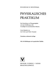 Front cover of Physikalisches Praktikum by Wilhelm H. Westphal