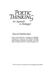 Cover of Poetic Thinking by David Halliburton