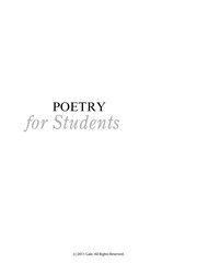 Cover of Poetry for students by Sara Constantakis