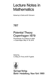 Front cover of Potential theory, Copenhagen 1979 by Berg, Christian