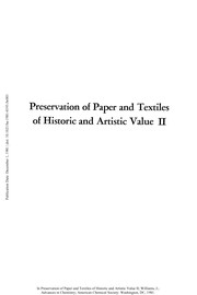 Front cover of Preservation of paper and textiles of historic and artistic value II by John Covington Williams