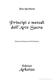 Cover of Principi e metodi dell'arte sacra by Titus Burckhardt