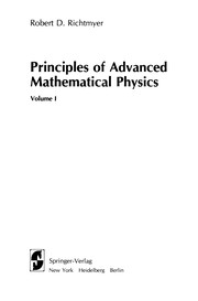 Front cover of Principles of Advanced Mathematical Physics by Robert D. Richtmyer