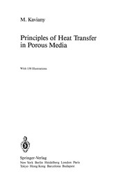Cover of Principles of Heat Transfer in Porous Media by M. Kaviany