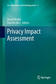 Cover of Privacy Impact Assessment by David Wright