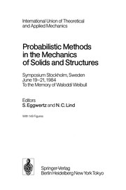 Front cover of Probabilistic Methods in the Mechanics of Solids and Structures by Sigge Eggwertz