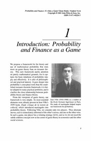Cover of Probability and finance by Glenn Shafer