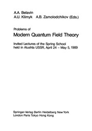 Front cover of Problems of Modern Quantum Field Theory by Aleksandr A. Belavin