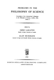 Cover of Problems in the philosophy of science by International Colloquium in the Philosophy of Science (1965 Bedford College)