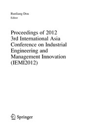 Front cover of Proceedings of 2012 3rd International Asia Conference on Industrial Engineering and Management Innovation (IEMI2012) by Runliang Dou