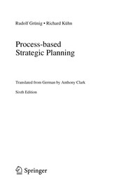 Cover of Process-based Strategic Planning by Rudolf Grünig