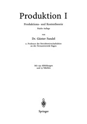 Front cover of Produktion I by Günter Fandel