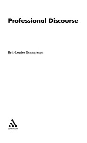 Cover of Professional discourse by Britt-Louise Gunnarsson