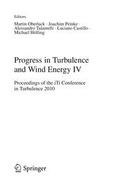 Front cover of Progress in Turbulence and Wind Energy IV by Martin Oberlack