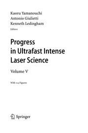 Front cover of Progress in Ultrafast Intense Laser Science by Kaoru Yamanouchi