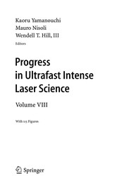 Front cover of Progress in Ultrafast Intense Laser Science VIII by Kaoru Yamanouchi