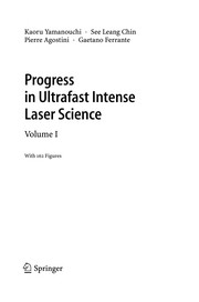 Front cover of Progress in ultrafast intense laser science by Kaoru Yamanouchi