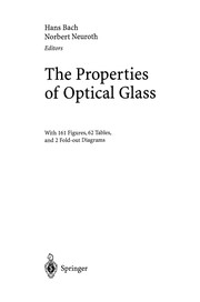 Cover of The Properties of Optical Glass by Hans Bach