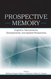 Cover of Prospective memory by Mark A. McDaniel