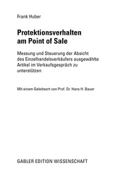 Front cover of Protektionsverhalten am Point of Sale by Frank Huber