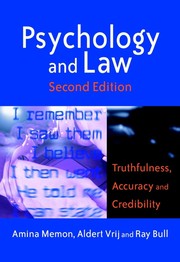 Front cover of Psychology and law by Amina Memon