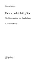 Front cover of Pulver und Schüttgüter by Dietmar Schulze