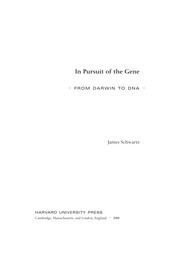 Cover of In pursuit of the gene by James Schwartz