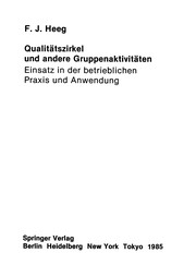 Front cover of Qualitätszirkel und andere Gruppenaktivitäten by Franz J. Heeg