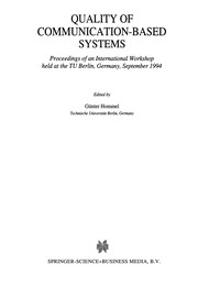 Front cover of Quality of Communication-Based Systems by Günter Hommel