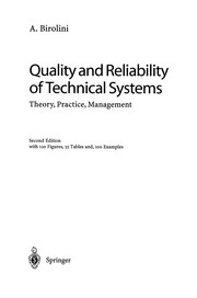 Front cover of Quality and Reliability of Technical Systems by Alessandro Birolini