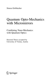 Cover of Quantum Opto-Mechanics with Micromirrors by Simon Gröblacher