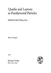 Front cover of Quarks and Leptons as Fundamental Particles by Paul Urban