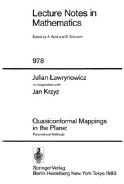Front cover of Quasiconformal mappings in the plane by Ławrynowicz, Julian