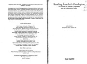 Cover of Reading Anselm's Proslogion by Ian Logan