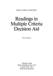 Front cover of Readings in Multiple Criteria Decision Aid by Carlos A. Bana e Costa
