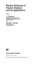 Front cover of Recent Advances in Fourier Analysis and Its Applications by J. S. Byrnes