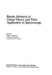 Front cover of Recent Advances in Group Theory and Their Application to Spectroscopy by John C. Donini