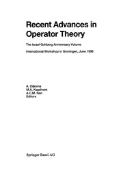 Cover of Recent Advances in Operator Theory by A. Dijksma