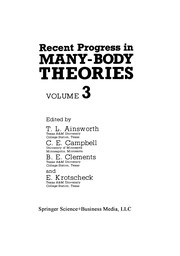 Front cover of Recent Progress in Many-Body Theories by T. L. Ainsworth
