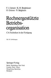 Front cover of Rechnergestützte Betriebsorganisation by Franz J. Jansen